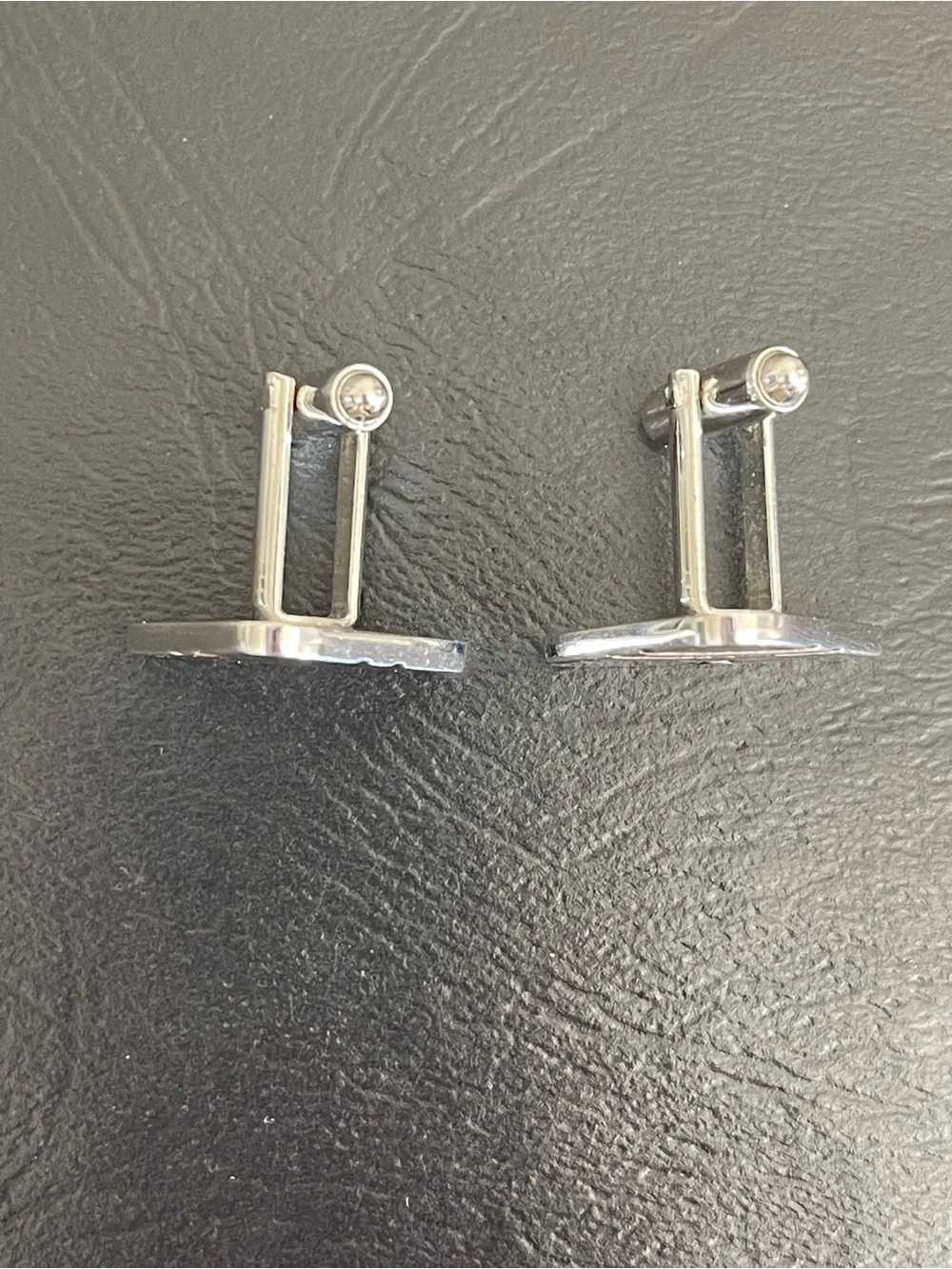 Vintage silver tone Star Accent Triangle Cufflinks.